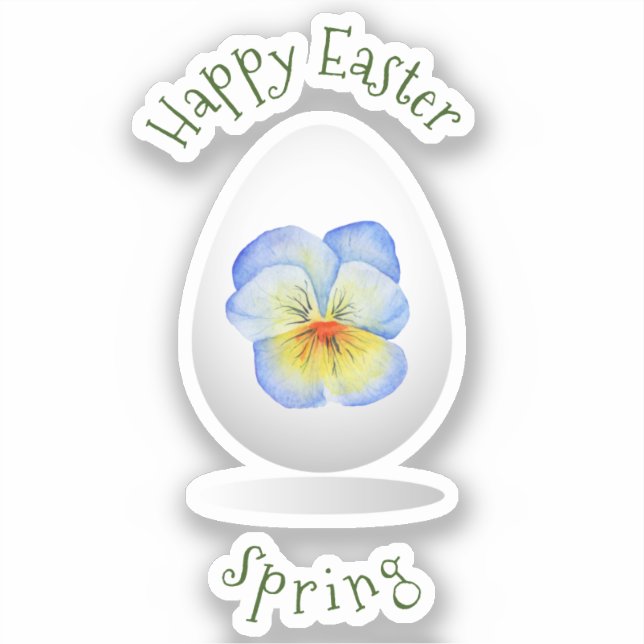 Niedlich Happy Oaster Minimalistische Blume Cartoo Aufkleber (Vorderseite)