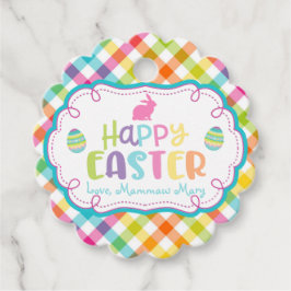 Niedlich Happy Oaster Personalisiert Kariert Gevor Geschenkanhänger