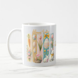 Niedlich Happy Oaster Pink Gold Blue Vertikal Kaffeetasse