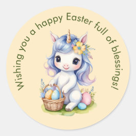 Niedlich Happy Oaster Segen Einhorn Aufkleber