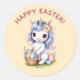 Niedlich Happy Oaster Unicorn Aufkleber