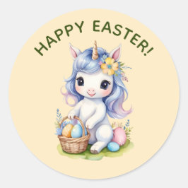 Niedlich Happy Oaster Unicorn Aufkleber