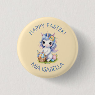 Niedlich Happy Oaster Unicorn Button