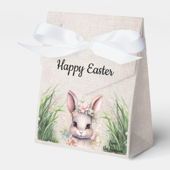 Niedlich Happy Oaster Watercolor Bunny Geschenkschachtel (Vorderseite)