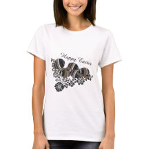 Niedlich Happy Ostereier Schwarze Flora Motif Tren