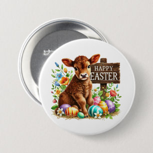 Niedlich Happy Osterkuh Button