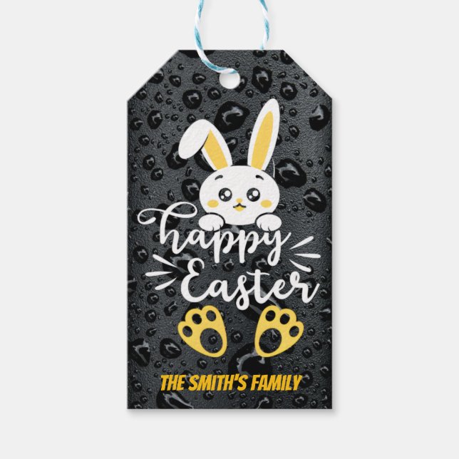 Niedlich Happy Ostersonne mit Gelben Paw-Geschenke Geschenkanhänger (Vorderseite)