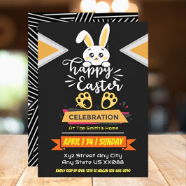 Niedlich Happy Ostersonne mit gelben Paw-Printen Einladung