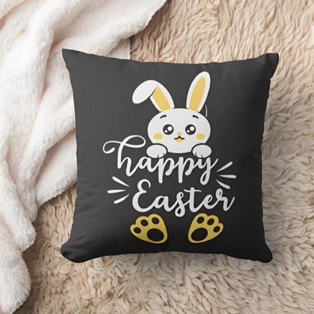 Niedlich Happy Ostersonne mit gelben Paw-Printen Kissen (Von Creator hochgeladen)