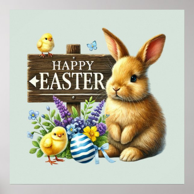 Niedlich Happy Ostersonne Poster (Vorne)