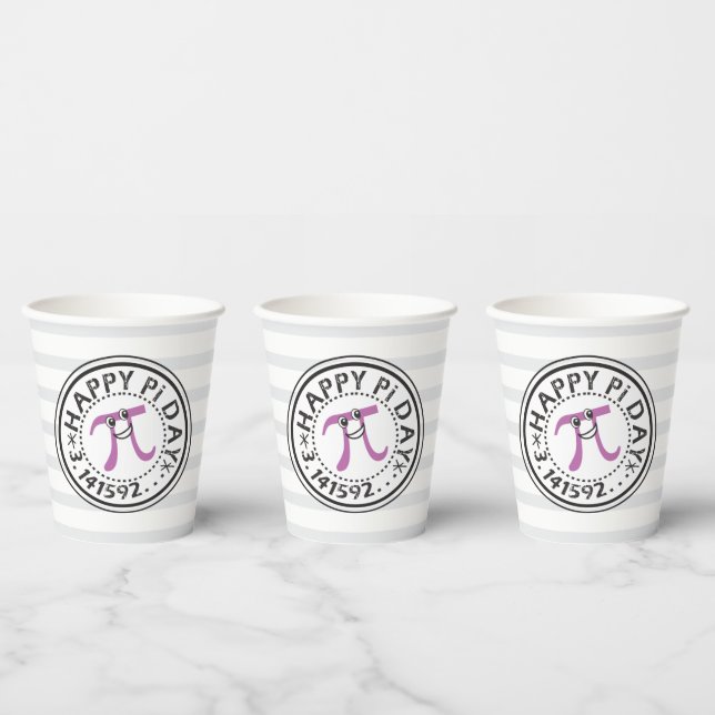 Niedlich Happy Pi Day - Funny Pi Day Paper Cup Pappbecher (Multi)
