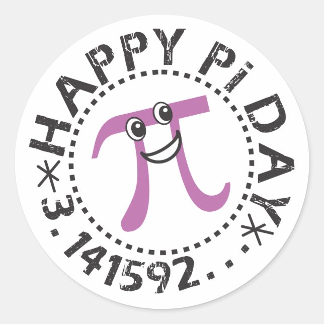 Niedlich Happy Pi Day © - Funny Pi Day Stickers (Vorderseite)