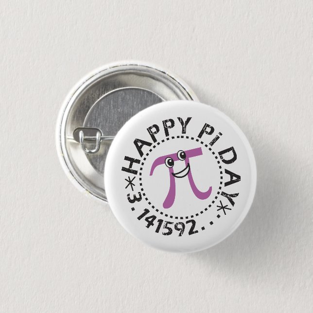 Niedlich Happy Pi Day © - Verkaufbarer Pi Day Gift Button (Vorne & Hinten)