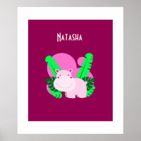 Niedlich Happy Pink Hippo