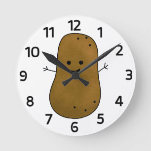 Niedlich Happy Potato Runde Wanduhr