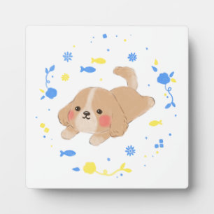 Niedlich Happy Puppy Illustration Fotoplatte