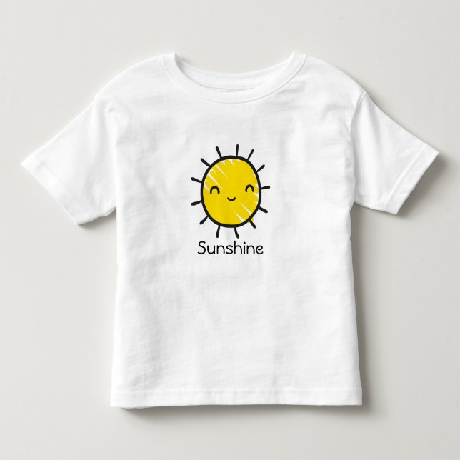 Niedlich Happy Smile Sunshine Custom Text Kleinkind T-shirt (Vorderseite)