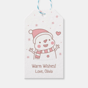 Niedlich Happy Snowman Doodle, Weihnachten Persona Geschenkanhänger
