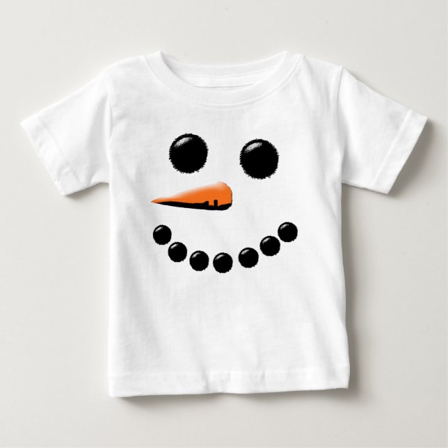 Niedlich Happy Snowman Face Festivals Weihnachten  Baby T-shirt (Vorderseite)