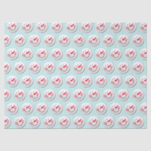 Niedlich Happy Snowman Faces Pattern Weihnachten Seidenpapier