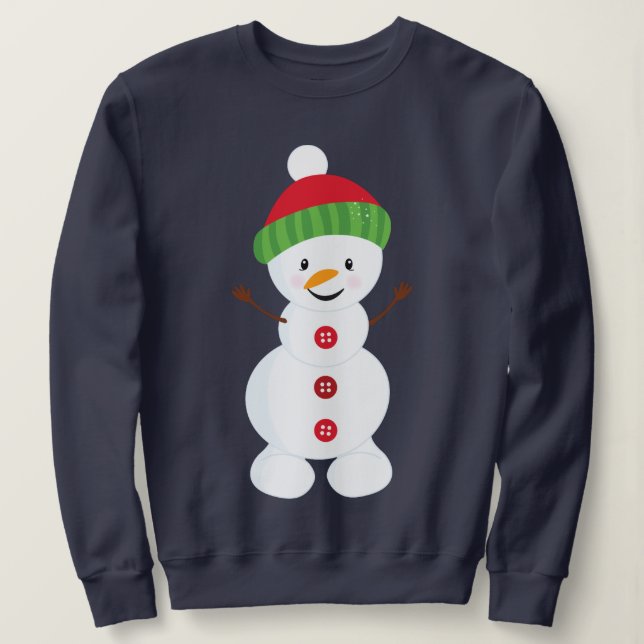 Niedlich Happy Snowman Sweatshirt (Design vorne)