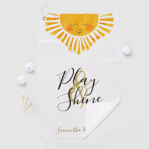 Niedlich Happy Sun Name Monogram Golfhandtuch