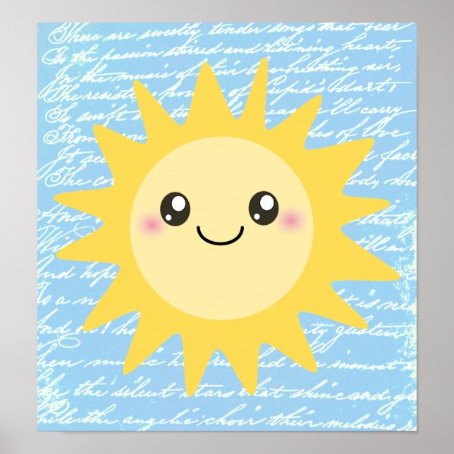 Niedlich Happy Sun Poster (Vorne)