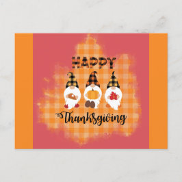 Niedlich Happy Thanksgiving Gnomes Postkarte