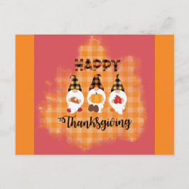 Niedlich Happy Thanksgiving Gnomes Postkarte