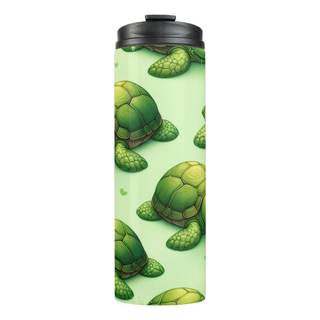 Niedlich Happy Turtles Pattern Thermosbecher (Vorderseite)