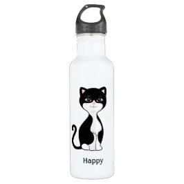 Niedlich Happy Tuxedo Cat Edelstahlflasche