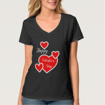 Niedlich Happy Valentine's Day Black Heart T - Shi