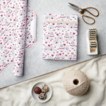Niedlich Happy Valentine's Day Cat Wrapping Paper
