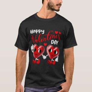 Niedlich Happy Valentine's Day Heart Liebe Couple T-Shirt