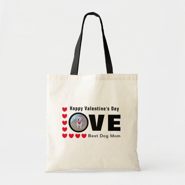 Niedlich Happy Valentines Day Hunde Mama Liebe Her Tragetasche (Vorne)
