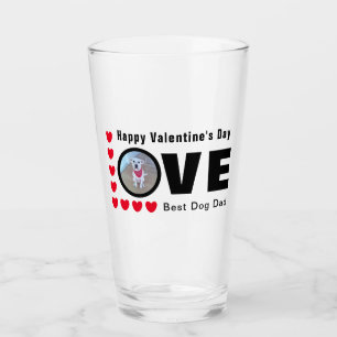 Niedlich Happy Valentines Day Hunde Vater Liebe He Glas