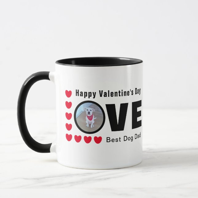 Niedlich Happy Valentines Day Hunde Vater Liebe He Tasse (Links)