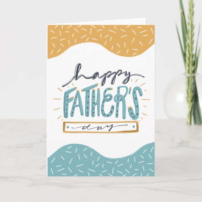 Niedlich Happy Vatertag doodle Typografie Karte (Vorderseite)