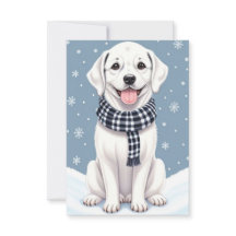 Niedlich Happy White Dog Flat Danke Karte