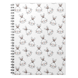 Niedlich Happy White Oaster Bunny Pattern Notizblock