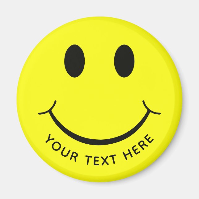 Niedlich Happy Yellow Face Add Tex Magnet (Vorne)