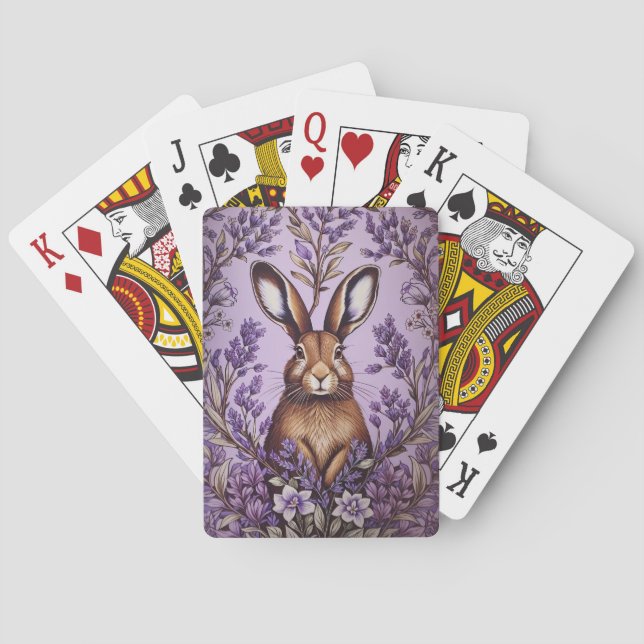 Niedlich Hare with Lavender William Morris Inspiri Spielkarten (Rückseite)