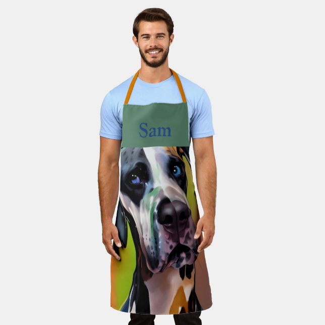 Niedlich Harlequin Great Dane Schürze (Getragen)