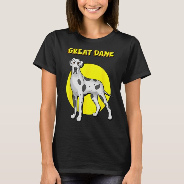 Niedlich Harlequin Great Dane T-Shirt (Vorderseite)