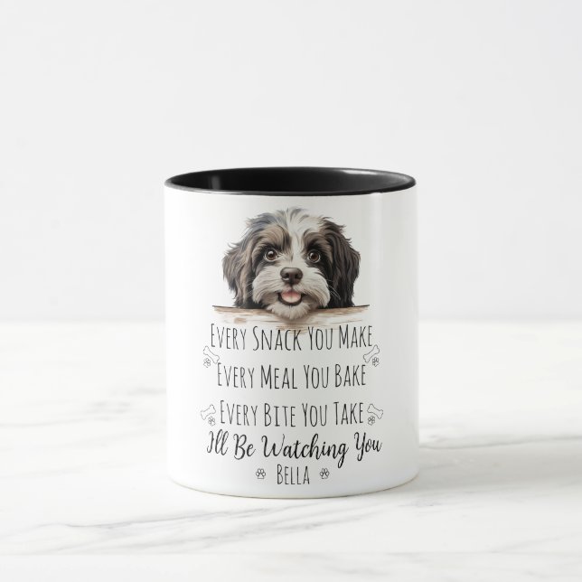 Niedlich Havanese Hund Funny Custom Tasse (Zentrum)