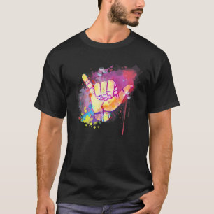 Niedlich Hawaiian Shaka Sign farbenfrohe klassisch T-Shirt