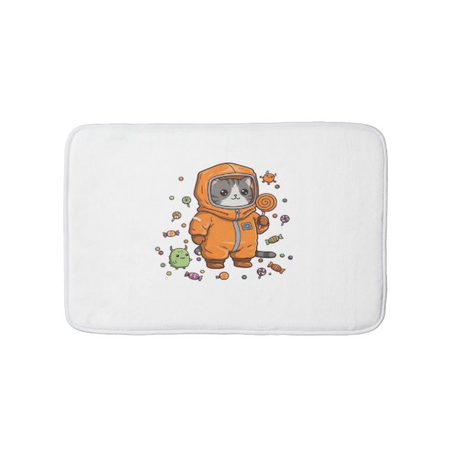 Niedlich Hazmat Cat Halloween Candy Monster Fun Ov Badematte (Vorderseite)