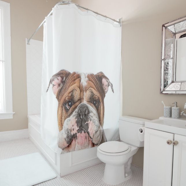 Niedlich Head Bulldog English Bulldog Lover Gesche Duschvorhang (Beispiel)