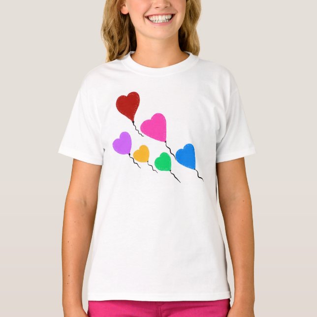 Niedlich Heart Balloons Kinder T - Shirt (Vorderseite)