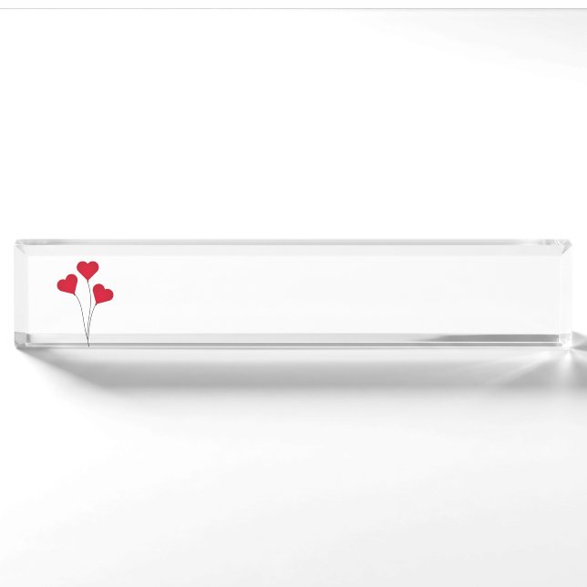 Niedlich Heart Balloons Namensplakette (Vorderseite)